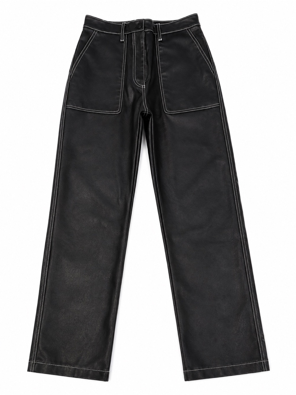 Wilfred Free Black Matte Leather Pants With Contrast Stitching NEW WITHOUT TAGS